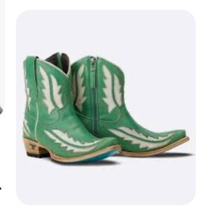 ISO Lane Green and White Western Boots size 9 or 9 1/2